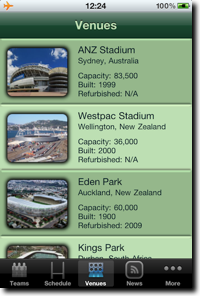 Venues screenshot